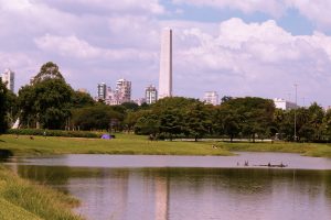 Parque Ibirapuera na cidade de São Paulo